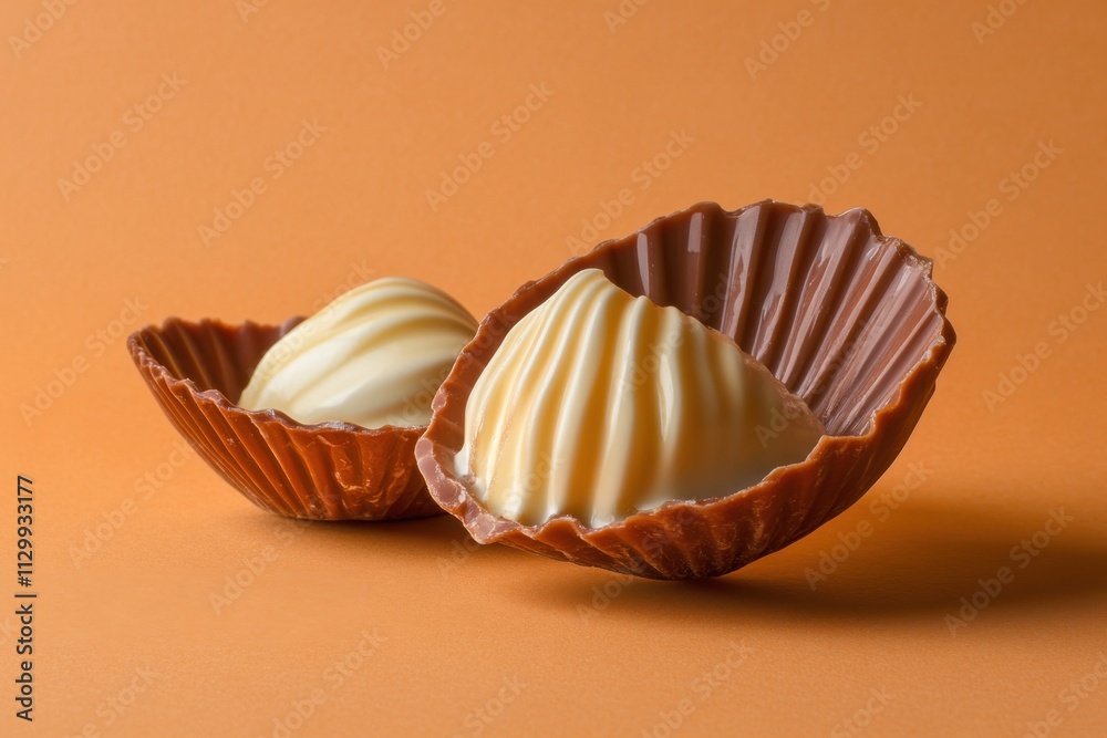 Delicious Chocolate Candies In Shell Shaped Wrappers Delicious Chocolate Candies In Shell Shaped Wrappers