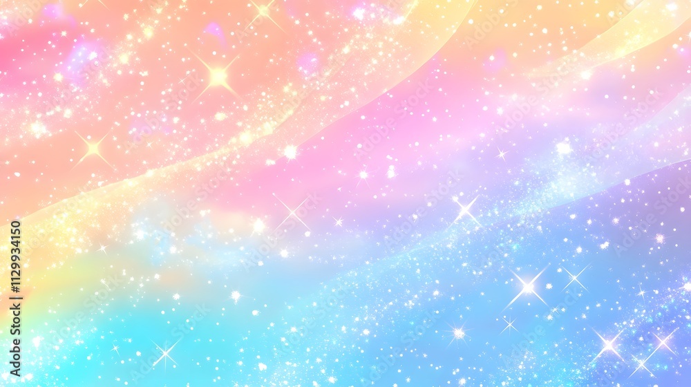 Pastel Rainbow Galaxy With Sparkling Stars Pastel Rainbow Galaxy With Sparkling Stars