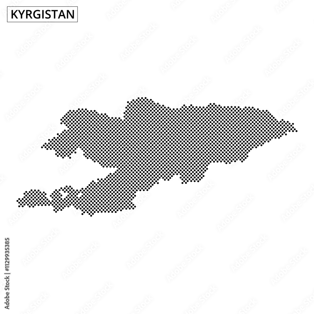 Fototapeta premium Kyrgyzstan map design with dotted pattern on a simple background