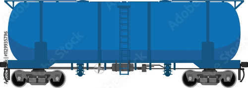 Carrier wagon bogie flat design, blue wagon 
