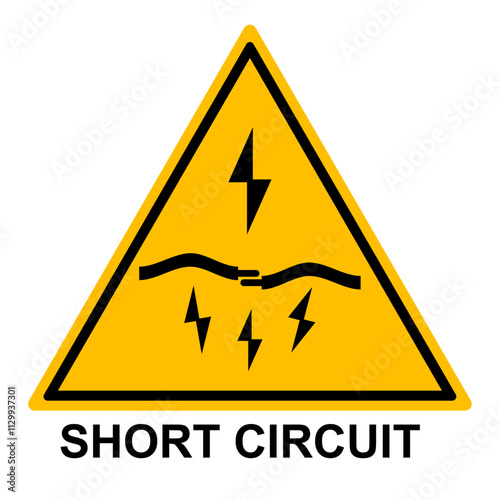 Wallpaper Mural Short Cicuit Electricity Label, Warning Sign Symbol Illustration Torontodigital.ca