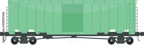 Carrier wagon bogie flat design, green wagon 