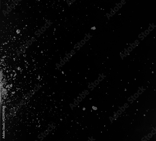 Ice, snow, broken ice, glass, granules, texture, texture, material, black background, overlay, color, broken glass, splash, explosion, graphics, beverage, soda, cola, juice, liquor, cocktail.