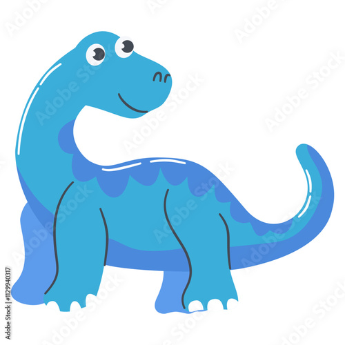 Cute Dinosaurs Cartoon Character. Vector Illustration 