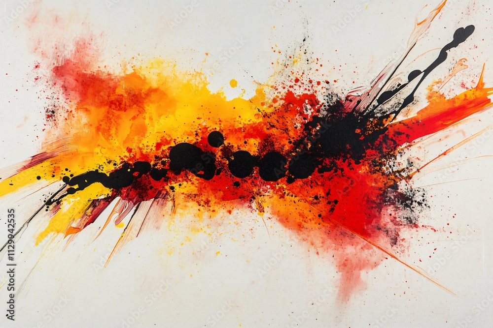 Vibrant Abstract Art with Explosive Colors of Red, Yellow, and Black Vibrant Abstract Art with Explosive Colors of Red, Yellow, and Black