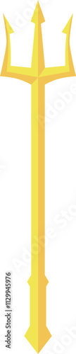 Stylized Yellow Trident Graphic Illustration