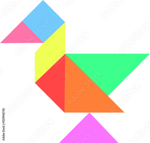 Free Download Tangram duck flat illustration - GFXLoad