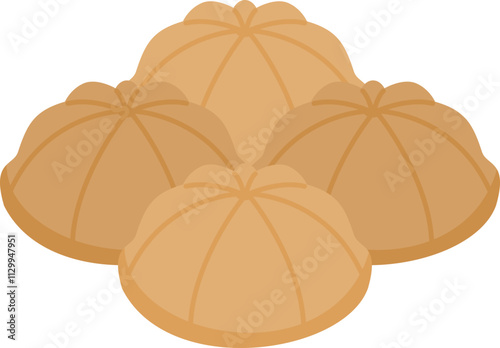 Kue Bahulu or Sponge Cake Illustration