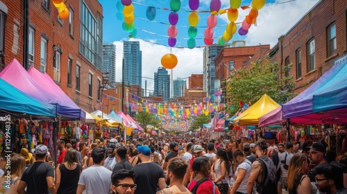 Wallpaper Mural Outdoor countdown celebration with vibrant food stalls, street performances, and a colorful festival energy Torontodigital.ca