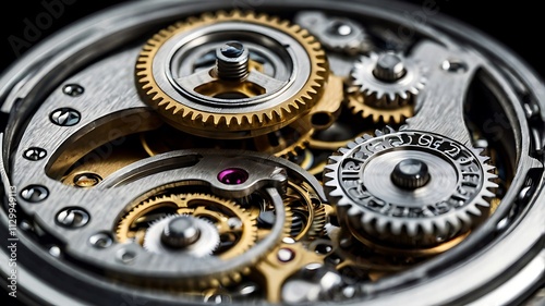 A Close-Up Of A Mechanical Watch Face, Showing The Gears And Intricate Details Of Its Components