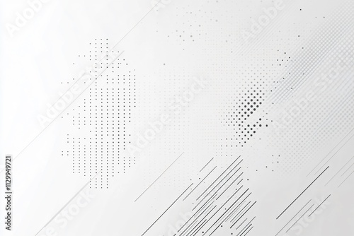 Abstract monochrome geometric design with dots and lines pattern