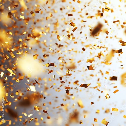 Shimmering Golden Confetti Backdrop for Festive New Year Composition