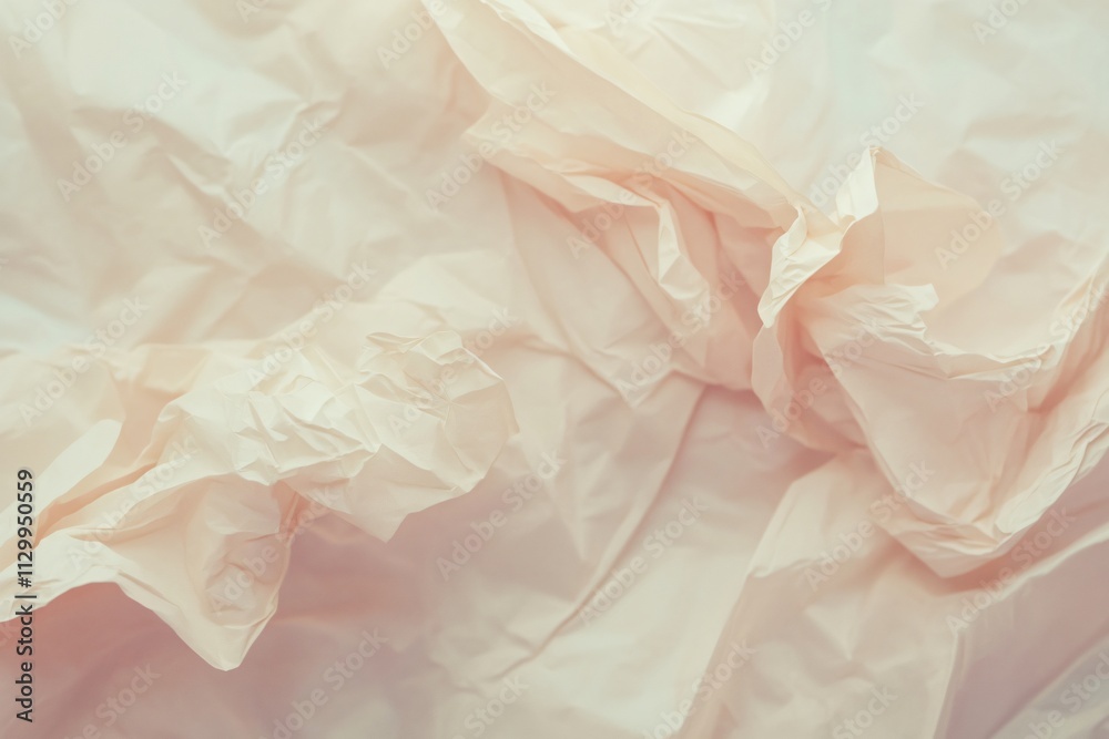 Fototapeta premium Soft Crumpled Paper Texture in Light Pastel Tones for Backgrounds