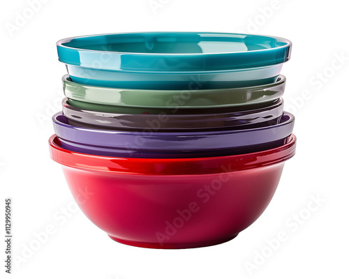 Glass Mixing Bowl Set on Transparent Background photo