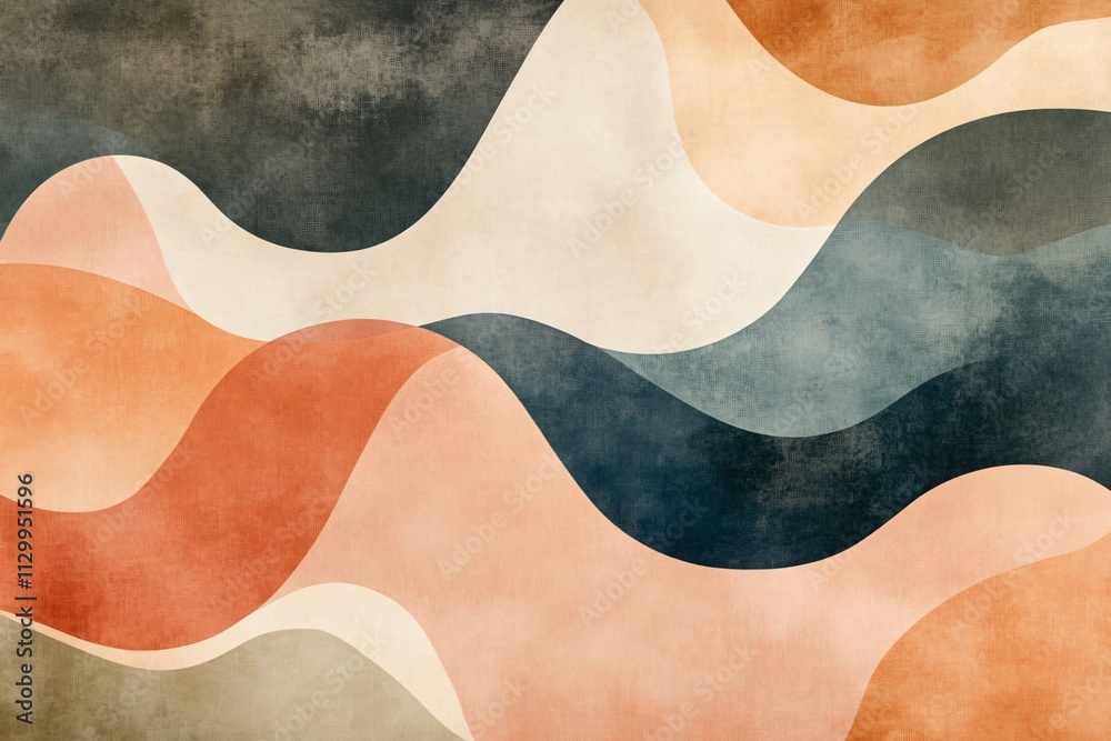 Abstract Waves in Earthy Tones with Soft Gradient Effects Abstract Waves in Earthy Tones with Soft Gradient Effects