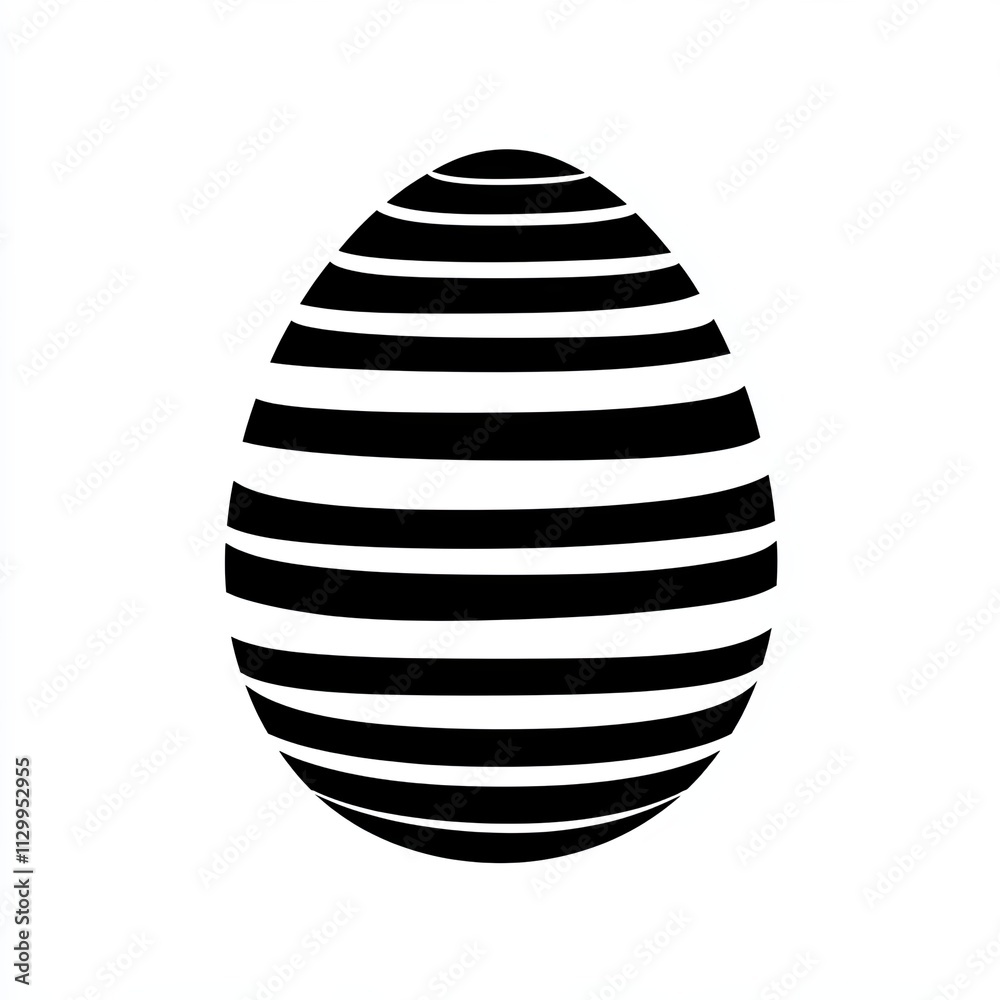 Black and white silhouette showcases a uniquely designed Easter egg with minimalist stroke lines, offering an abstract interpretation of traditional holiday symbols Black and white silhouette showcases a uniquely designed Easter egg with minimalist stroke lines, offering an abstract interpretation of traditional holiday symbols