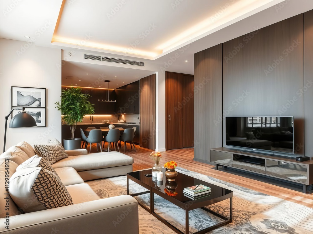 Modern interior design of a luxury apartment with high-end furniture, high-end, apartament Modern interior design of a luxury apartment with high-end furniture, high-end, apartament