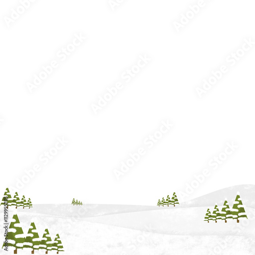 Snow land with trees