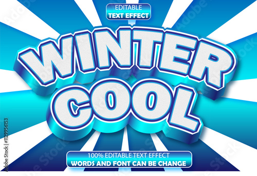 winter cool editable text effect 3d