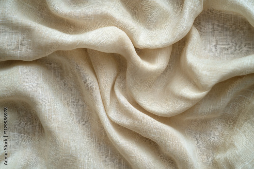 Soft Cream Fabric Texture with Elegant Drapery and Subtle Weave Soft Cream Fabric Texture with Elegant Drapery and Subtle Weave