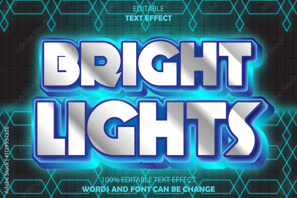 Obraz premium bright lights editable text effect 3d