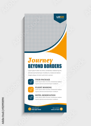 Travel Agency standee roll up banner template design