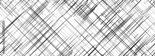 Black cross hatch seamless pattern. Diagonal line repeating texture surface. Rough sackcloth or burlap fabric material background. Crosshatch linen canvas overlay wallpaper. Vector backdrop