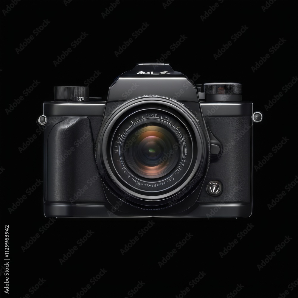 Digital Camera Illustration with Black Lens, Silver Ring, LCD Screen, and Viewfinder on Background Stand Out Digital Camera Illustration with Black Lens, Silver Ring, LCD Screen, and Viewfinder on Background Stand Out