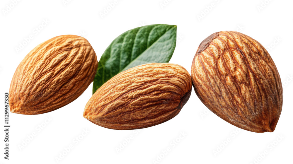 almonds isolated on white background