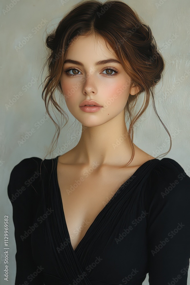 Beautiful young woman with clear fresh skin on white background showcasing beauty skincare and facial treatment in a minimalistic portrait Beautiful young woman with clear fresh skin on white background showcasing beauty skincare and facial treatment in a minimalistic portrait