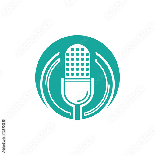 podcast logo vector symbol