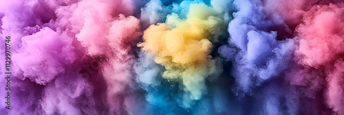 Abstract Colorful Smoke, A Vivid, Dreamlike Swirl of Hues, Textures, and Shades, Creating a Captivating Visual Masterpiece.