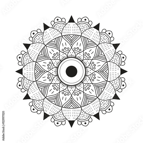 Very easy amp simple mandala design with black ampwhite
