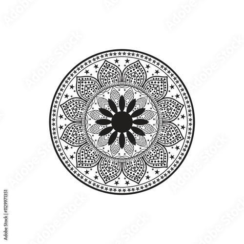 Very easy amp simple mandala design with black ampwhite