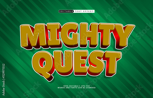 mighty quest editable text effect with a happy and hero text style