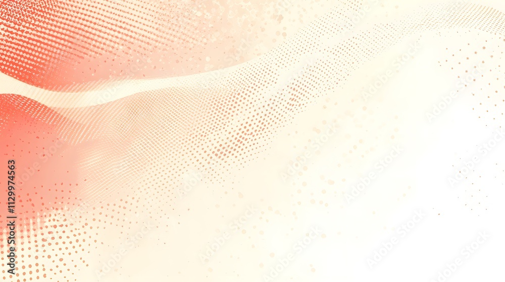 Abstract Coral and Cream Dotted Wave Design Abstract Coral and Cream Dotted Wave Design