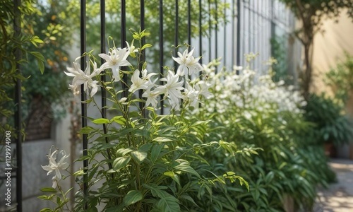 Andrographis paniculata stems on a trellis in a garden , nature, andrographis