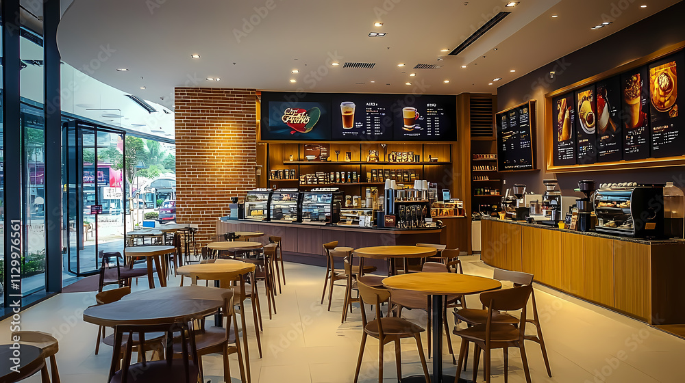 Modern interior view of the coffee bean and tea leaf (cbtl) store solaris mall, penang. cbtl is an american coffee chain founded in Solaris. Illustration Modern interior view of the coffee bean and tea leaf (cbtl) store solaris mall, penang. cbtl is an american coffee chain founded in Solaris. Illustration