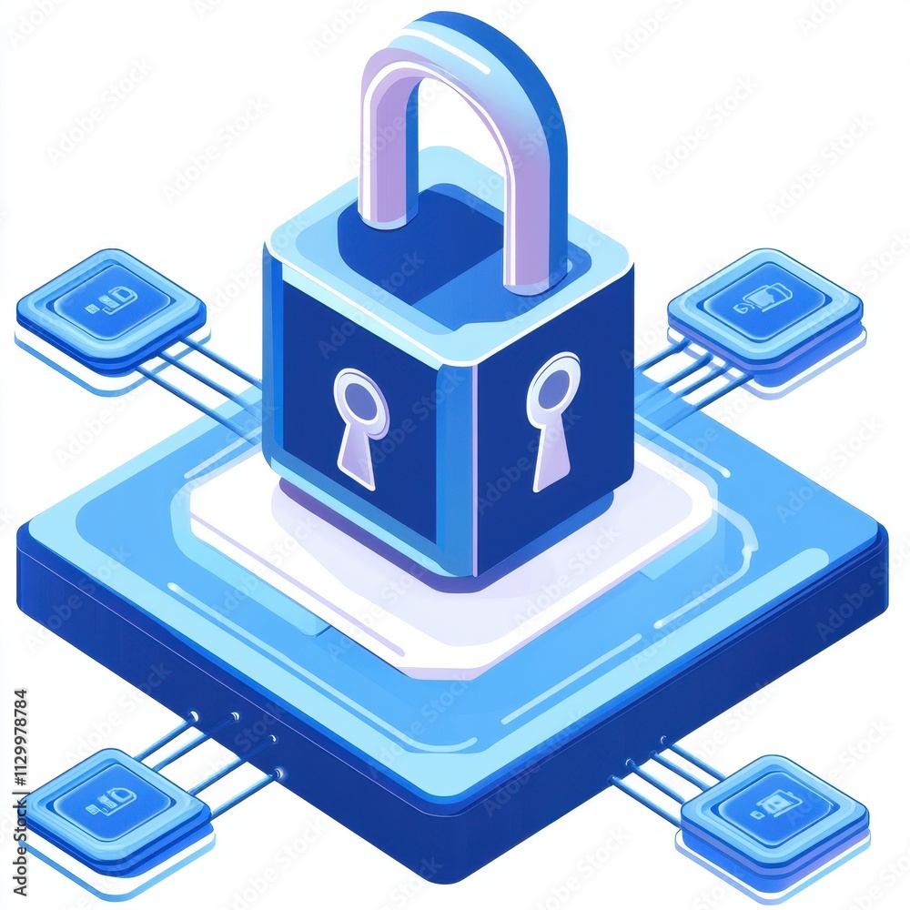 Secure Transaction Validation Lock Padlock Blockchain Block Digital Security Encryption Finance Technology Conceptual Photography