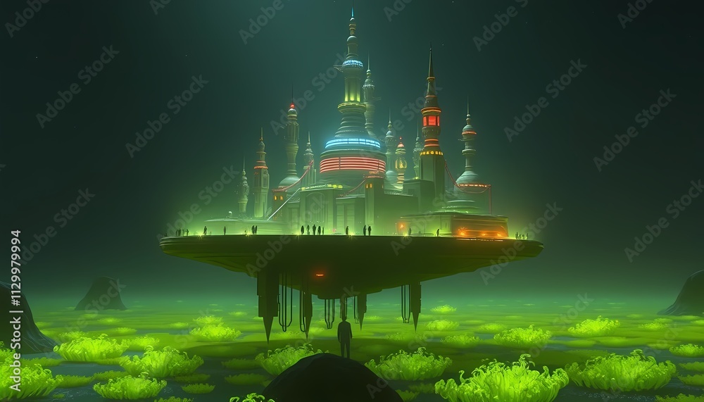 Obraz premium AI Biotech Elevated Cityscape Design