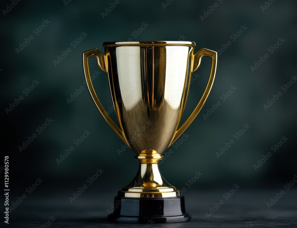 golden trophy on dark background golden trophy on dark background