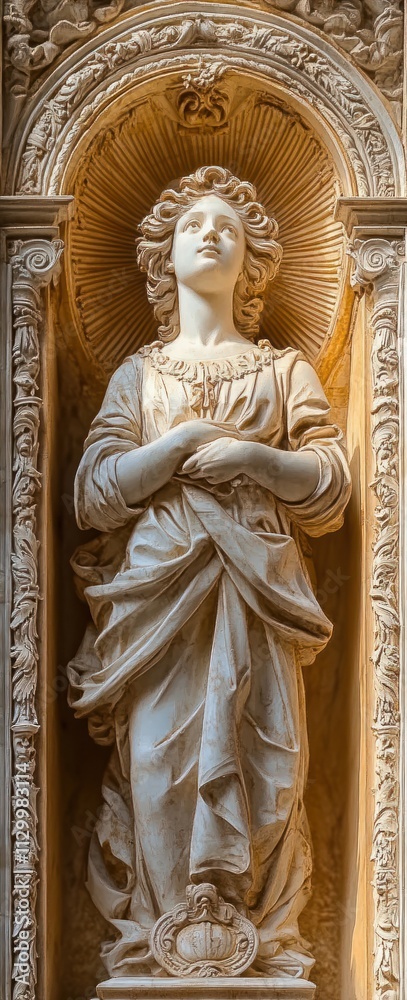 Baroque Marble Sculpture of Prophet Isaijah in Chiesa di Santa Maria di Canepanova, Pavia, Italy Baroque Marble Sculpture of Prophet Isaijah in Chiesa di Santa Maria di Canepanova, Pavia, Italy