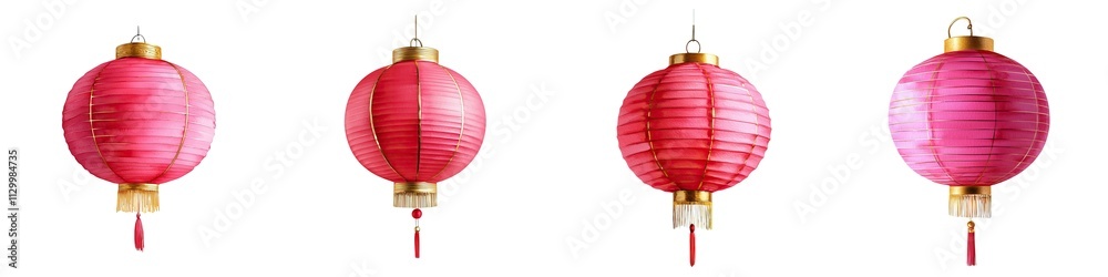 Chinese New Year Four vibrant pink lanterns hanging elegantly, perfect for festive decorations and cultural celebrations. Chinese New Year Four vibrant pink lanterns hanging elegantly, perfect for festive decorations and cultural celebrations.