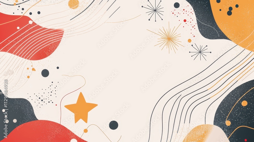 Fototapeta premium New year celebration with sparkling minimalist abstract elements