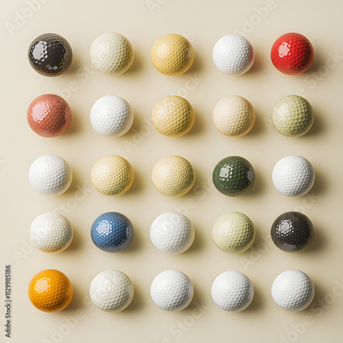 golf balls pattern on white