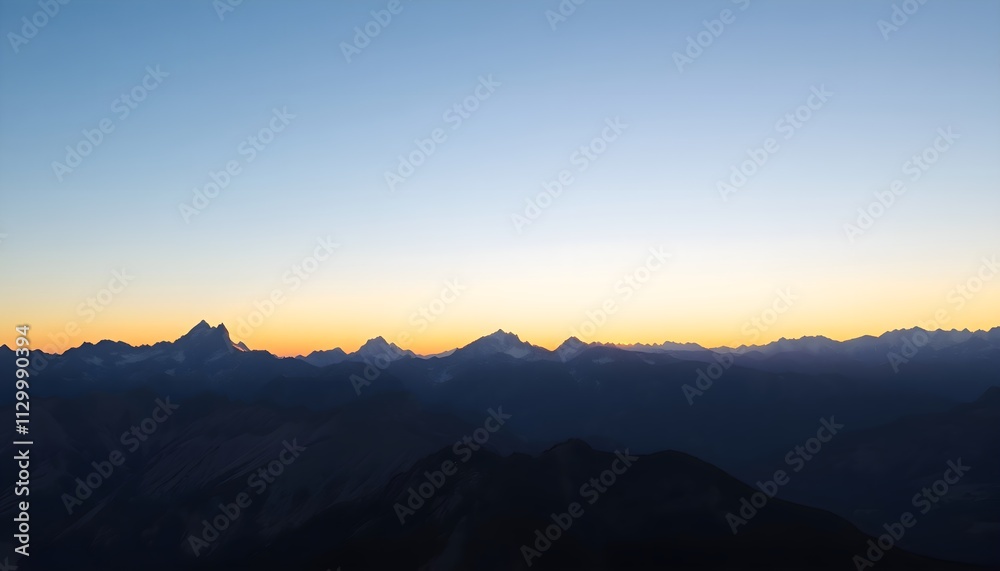Serene Mountain Range During a Beautiful Sunrise with Vibrant Sky Colors Serene Mountain Range During a Beautiful Sunrise with Vibrant Sky Colors