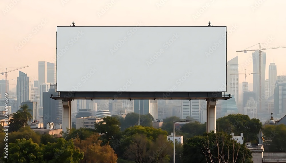 Fototapeta premium Blank Billboard Cityscape Mockup