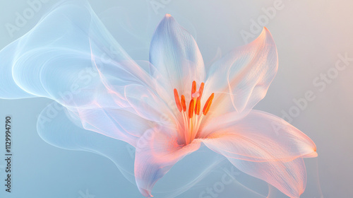 Serene Lily Flower with Abstract Pastel Background
