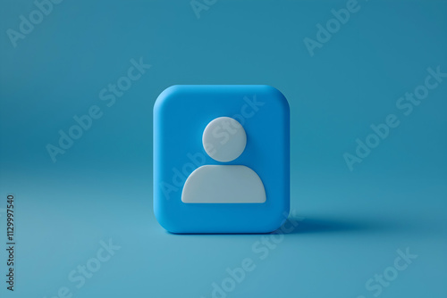 A simple blue icon featuring a user silhouette, representing a profile or user account on digital platforms.