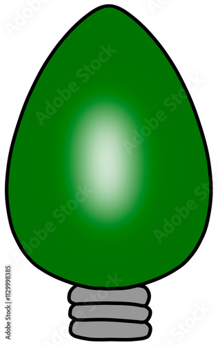 Green Christmas Light Bulb